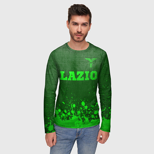 Мужской лонгслив Lazio - green gradient посередине / 3D-принт – фото 3