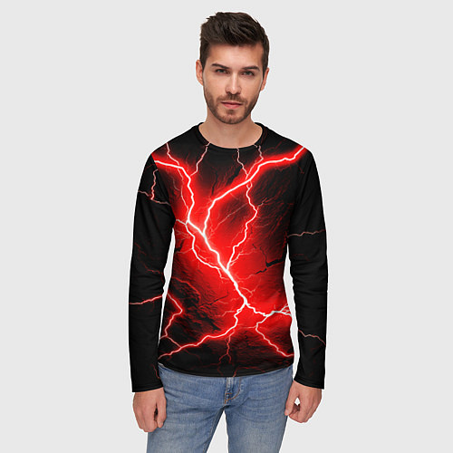 Мужской лонгслив Lightning / 3D-принт – фото 3