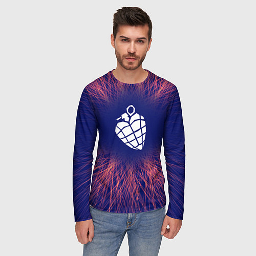 Мужской лонгслив Green Day red energy / 3D-принт – фото 3