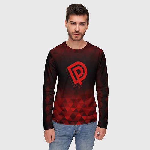 Мужской лонгслив Deep Purple red poly / 3D-принт – фото 3