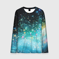 Мужской лонгслив Бирюзовые блестки фон