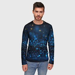 Лонгслив мужской Боке блестяшки на черном, цвет: 3D-принт — фото 2