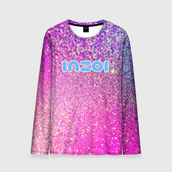 Лонгслив мужской Inzoi лого и розовые блестки, цвет: 3D-принт