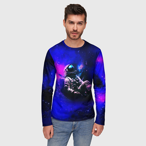 Мужской лонгслив Астронавт в пучине / 3D-принт – фото 3