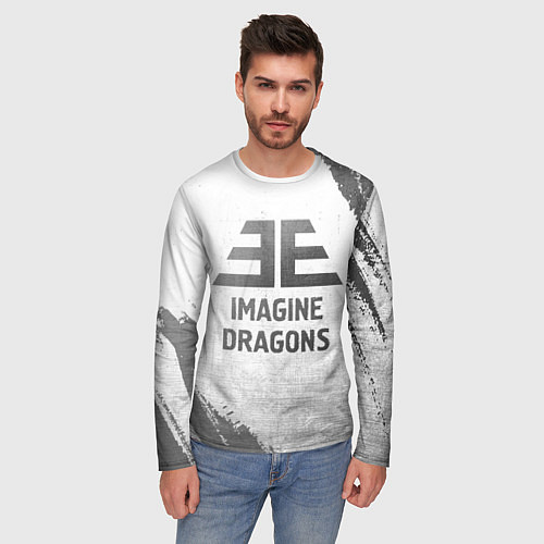 Мужской лонгслив Imagine Dragons - white gradient / 3D-принт – фото 3