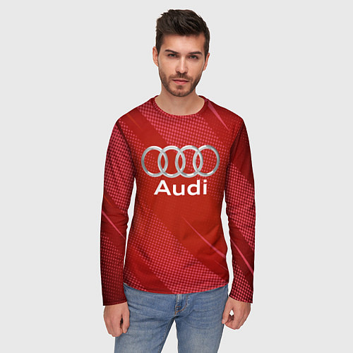 Мужской лонгслив Audi - абстракция / 3D-принт – фото 3