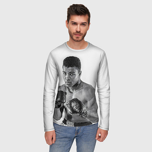 Мужской лонгслив Young Muhammad Ali / 3D-принт – фото 3
