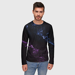 Лонгслив мужской Color black blue pink, цвет: 3D-принт — фото 2