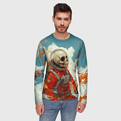 Лонгслив мужской Скелет в облаках из космоса, цвет: 3D-принт — фото 2