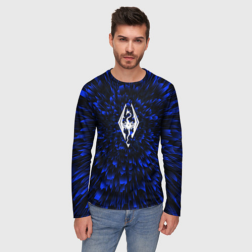 Мужской лонгслив Skyrim blue energy / 3D-принт – фото 3