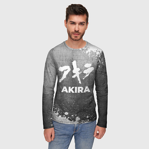 Мужской лонгслив Akira - grey gradient / 3D-принт – фото 3