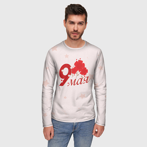 Мужской лонгслив 9 мая гвоздики / 3D-принт – фото 3