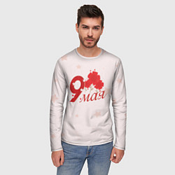 Лонгслив мужской 9 мая гвоздики, цвет: 3D-принт — фото 2