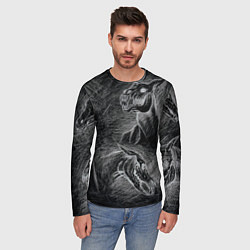 Лонгслив мужской Черепа лошадей - эскиз, цвет: 3D-принт — фото 2