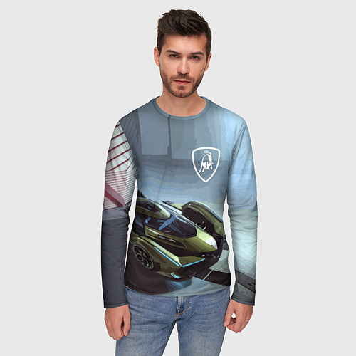 Мужской лонгслив Lamborghini - motorsport extreme / 3D-принт – фото 3