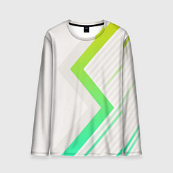 Мужской лонгслив Color white line green