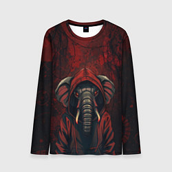 Лонгслив мужской Слон в балахоне, цвет: 3D-принт
