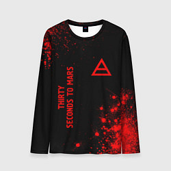 Мужской лонгслив Thirty Seconds to Mars - red gradient вертикально