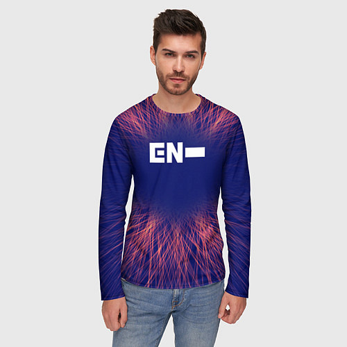 Мужской лонгслив Enhypen red energy / 3D-принт – фото 3