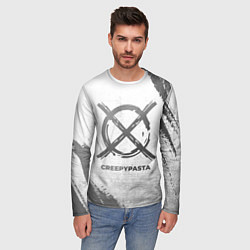 Лонгслив мужской CreepyPasta - white gradient, цвет: 3D-принт — фото 2