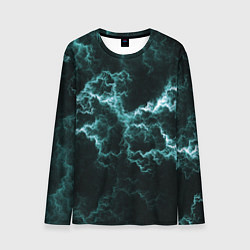 Лонгслив мужской Lightning light blue line, цвет: 3D-принт