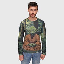 Лонгслив мужской Йода в лесу, цвет: 3D-принт — фото 2