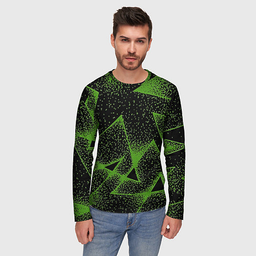 Мужской лонгслив Triangles with dots / 3D-принт – фото 3