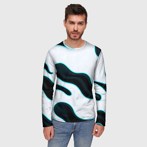 Мужской лонгслив Пятна с неоном / 3D-принт – фото 3