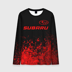 Лонгслив мужской Subaru - red gradient посередине, цвет: 3D-принт
