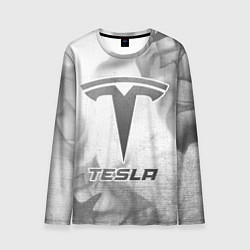 Лонгслив мужской Tesla - white gradient, цвет: 3D-принт