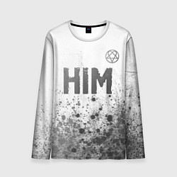 Лонгслив мужской HIM - white gradient посередине, цвет: 3D-принт