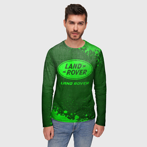 Мужской лонгслив Land Rover - green gradient / 3D-принт – фото 3