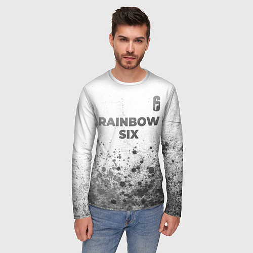 Мужской лонгслив Rainbow Six - white gradient посередине / 3D-принт – фото 3