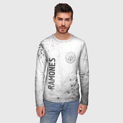 Лонгслив мужской Ramones - white gradient вертикально, цвет: 3D-принт — фото 2