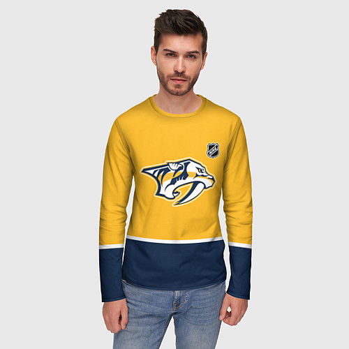 Мужской лонгслив Нэшвилл Предаторз хоккей / 3D-принт – фото 3