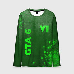 Мужской лонгслив GTA 6 - green gradient вертикально