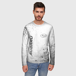 Лонгслив мужской Subaru - white gradient вертикально, цвет: 3D-принт — фото 2