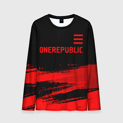 Лонгслив мужской OneRepublic - red gradient посередине, цвет: 3D-принт