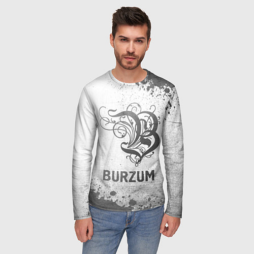 Мужской лонгслив Burzum - white gradient / 3D-принт – фото 3