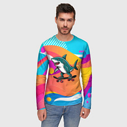 Лонгслив мужской Акула на скейте, цвет: 3D-принт — фото 2