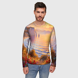 Лонгслив мужской Рассветный залив, цвет: 3D-принт — фото 2