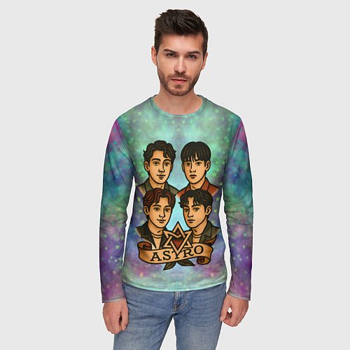 Мужской лонгслив Astro в стиле татуировки / 3D-принт – фото 3