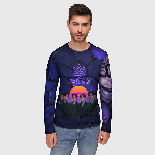 Мужской лонгслив Astro retro style / 3D-принт – фото 3