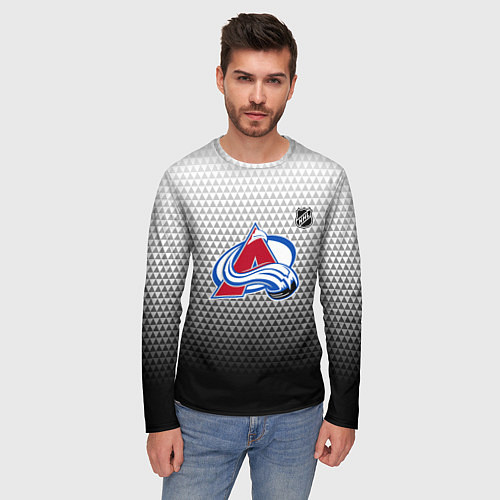 Мужской лонгслив Колорадо Эвеланш - черный градиент / 3D-принт – фото 3
