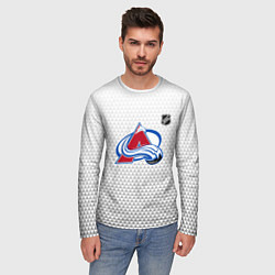 Лонгслив мужской Колорадо Эвеланш - белый геометрический градиент, цвет: 3D-принт — фото 2