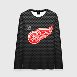 Лонгслив мужской Детройт Ред Уингз - черные треугольники, цвет: 3D-принт