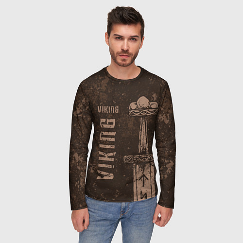 Мужской лонгслив Меч викинга / 3D-принт – фото 3