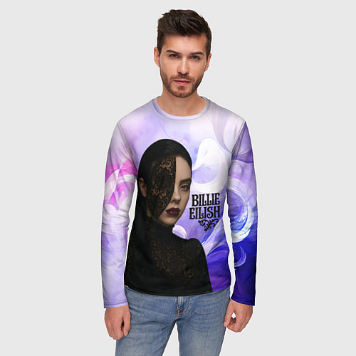 Мужской лонгслив Готический стиль Билли Айлиш / 3D-принт – фото 3
