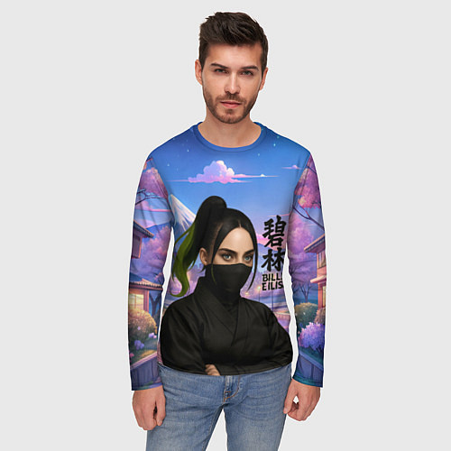 Мужской лонгслив Ниндзя Билли Айлиш / 3D-принт – фото 3
