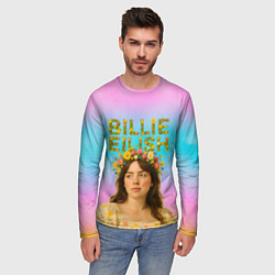 Лонгслив мужской Билли Айлиш с цветочным венком на голове, цвет: 3D-принт — фото 2